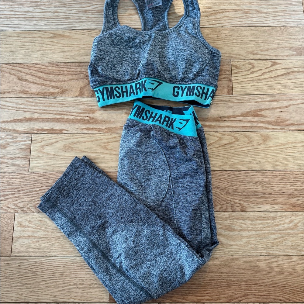 Gymshark Gray and Teal Activewear Set